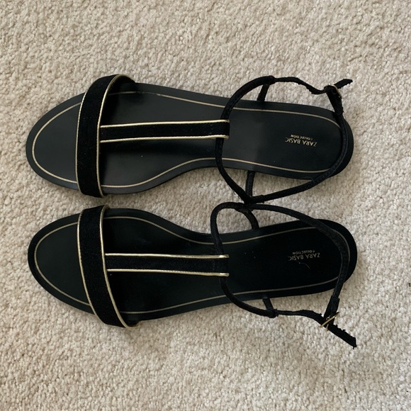Black & Gold Sandals